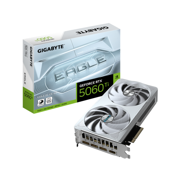 Placa video gigabyte rtx 5060 ti eagle oc ice 16gb gddr7 128bit, pcie 5.0, 3x dp 1x hdmi
