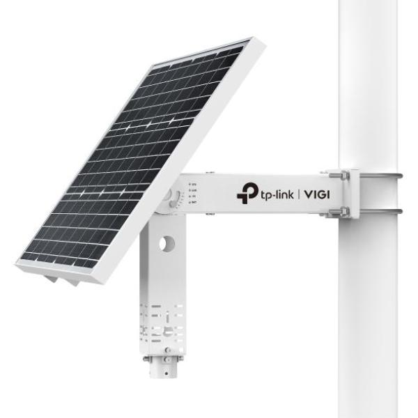 Panou fotovoltaic sp6030, 60w + acumulator 31.2ah/10.8v pentru camere tp-link vigi, unghi ajustabil, 3× porturi dc output, modular, management de la distanta