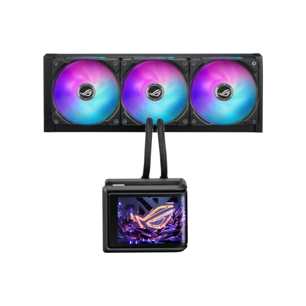 Cooler procesor asusd rog ryuo iv slc 360 argb, dimensiune waterblock 133x105x123 mm, dimensiune radiator 394x140x32 mm, lungime tub 200 mm, 3x 120mm, viteza: 800-2650 +/- 10% rpm, presiune statica 5.45 mmh2o, airflow: 71.44 cfm, nivel zgomot 39.6 dba, co