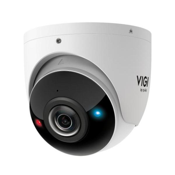 Vigi 8mp ir panoramic turret network camera;180° panorama view with huge vision; 4k (8mp) ultra hd and ir ;range up to 65.62 ft (20 m)*1;red-blue warning lights with stronger deterrence;people & vehicle analytics* 2;human & vehicle classification;smart de