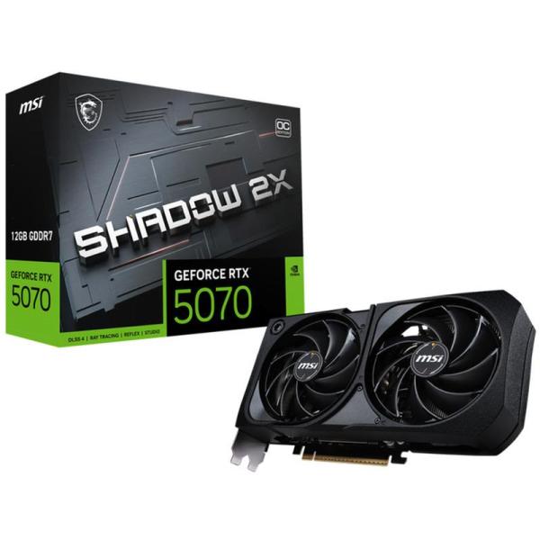 Placa video msi geforce rtx 5070 12g shadow 2x oc gddr7 192 bit, pcie 5.0, 3x dp 1x hdmi