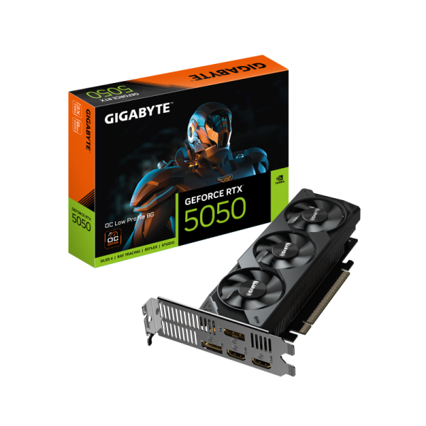 Placa video gigabyte geforce rtx 5050 oc low profile 8gb gddr6 128 bit, pcie 5.0, 1x dp 2.1 1x dp 1.4a 2x hdmi