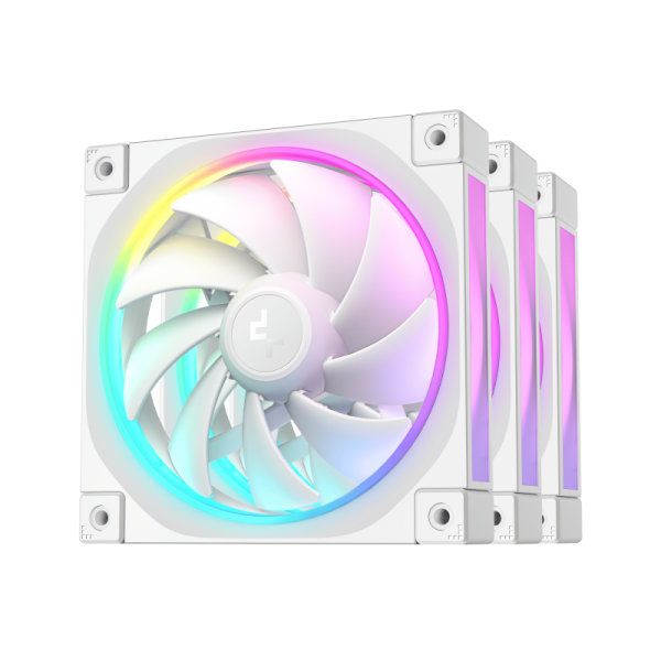 Ventilatoare deepcool fl12-3in1 120mm alb, cfm 55, presiune 2.82 mmaq, viteza de rotatie 500-2150 rpm +/- 10%