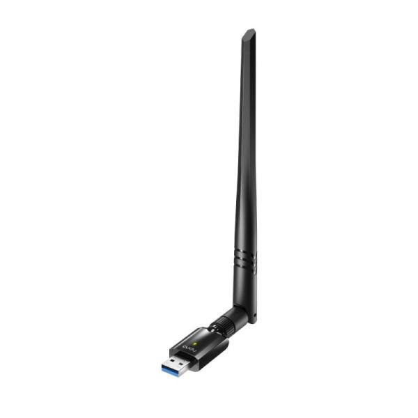 Cudy 1300mbps high gain wi-fi usb 3.0 adapter, 802.11ac/a/b/g/n, 867mbps at 5ghz + 400mbps at 2.4ghz, 1 high gain detachable antenna, usb 3.0