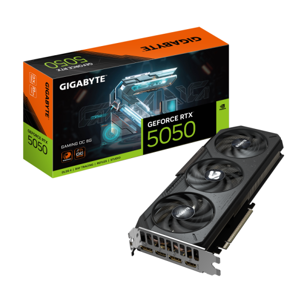 Placa video gigabyte geforce rtx 5050 gaming oc 8gb gddr6 128 bit, pcie 5.0, 2x dp 2x hdmi