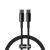 Cablu alimentare si date baseus tungsten gold, fast charging, usb type-c la usb type-c, putere 100w, brodat, 1m, negru