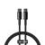 Cablu alimentare si date baseus tungsten gold, fast charging, usb type-c la usb type-c, putere 100w, brodat, 1m, negru