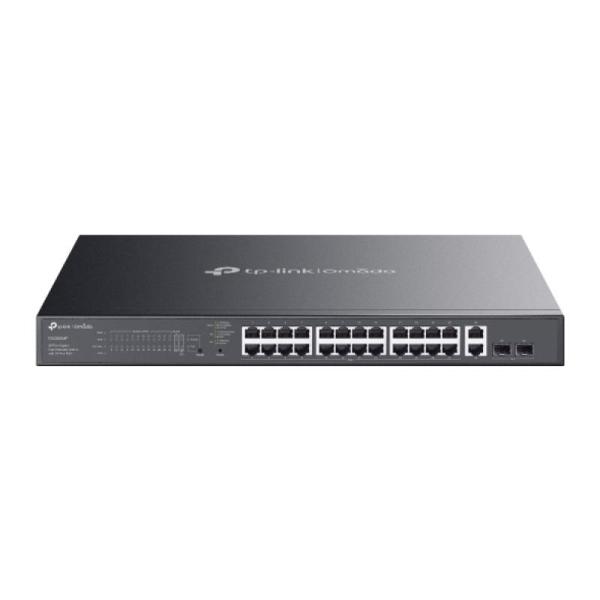 Omada 28-port gigabit easy managed switch with 24-port poe+ port: 24× gigabit poe+ ports, 2x gigabit non-poe ports, 2× gigabit sfp ports spec: 802.3at/af, 384w poe power, 1u 19-inch rack-mountable steel case feature: integration with omada sdn controller 