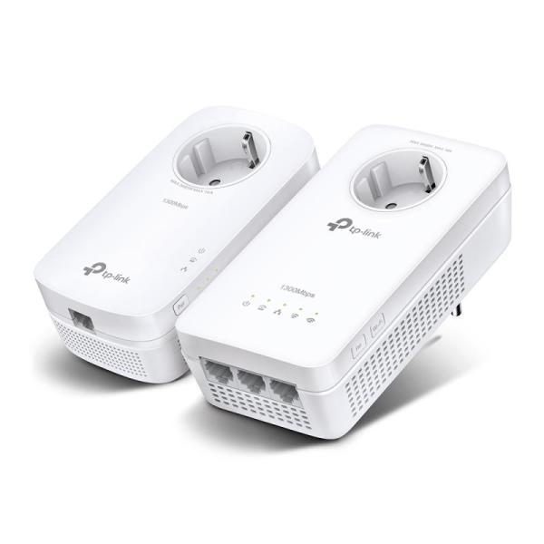 Av1300 gigabit passthrough powerline ac1200 wi-fi kit kit: 1× tl-wpa8631p + 1× tl-pa8010p tl-wpa8631p: speed: 300 mbps at 2.4 ghz + 867 mbps at 5 ghz, 1300 mbps powerline spec: qualcomm cpu, 3× gigabit ports, ac-passthrough, wall plugged, homeplug av2 fea