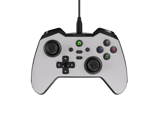 Controller cu fir genesis mangan 300, tip analog/digital, interfata usb, numar butoane 19, lungime cablu 200 cm, compatibilitate pc, rog ally, nintendo switch, steam deck, alb
