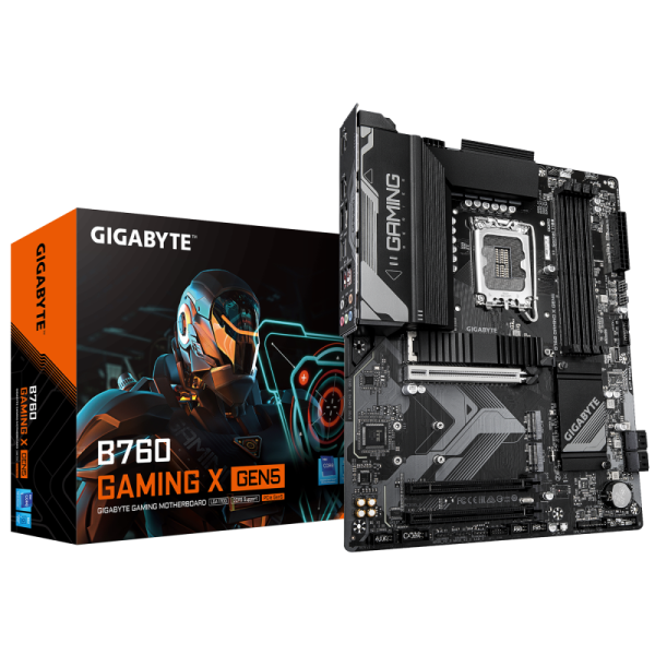 Placa de baza gigabyte b760 gaming x gen5, 4x ddr5, 1x dp 1x hdmi, 1x pcie 5.0 x16 2x pcie 3.0 x16, 3x m.2, 4x sata 6gb/s, atx