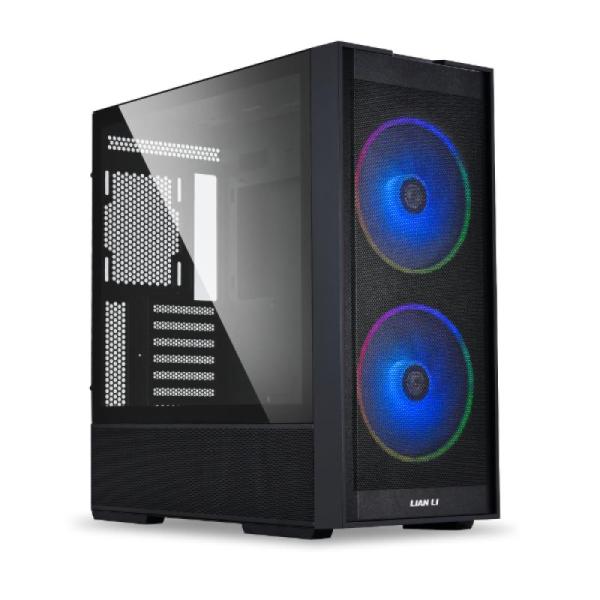 Carcasa lian li lancool 206 mid tower rgb negru, tempered glass, sloturi expansiune 7, drive bays: 2x3.5" sau 1x2.5" 1x 3.5", ventilatoare suportate: 9 (spate: 1x120mm, sus: 3x120mm sau 2x140mm, fata: 3x120mm sau 2x140mm sau 2x160mm, invaluit in sursa: 2x