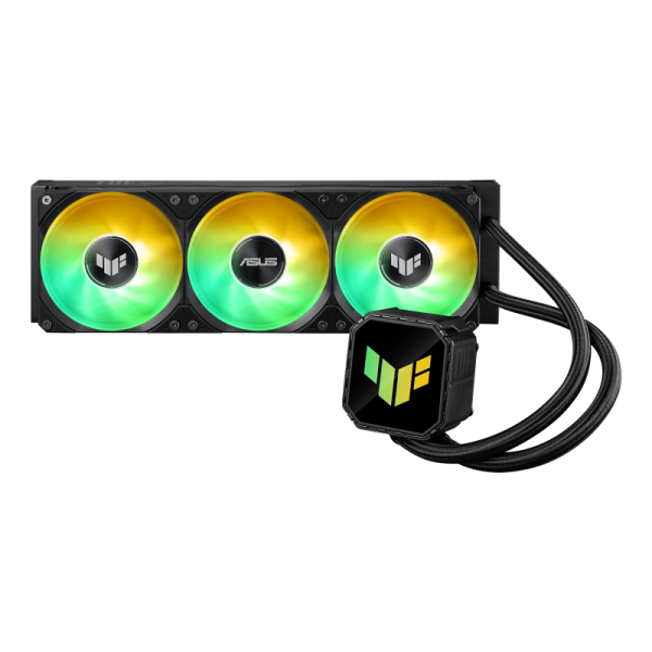 Cooler procesor asus tuf gaming lc iii 360 argb negru, marime radiator 397mm, 3x120mm, viteza ventilatoare 650-2600 rpm +/- 10%, suport amd: am5 am4, suport intel: lga 1851/1700/1200