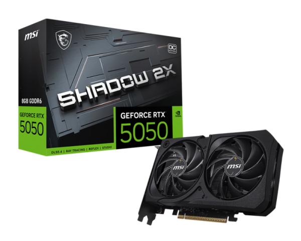 Placa video msi geforce rtx 5050 8g shadow 2x oc gddr6 128 bit, pcie 5.0, 3x dp 1x hdmi