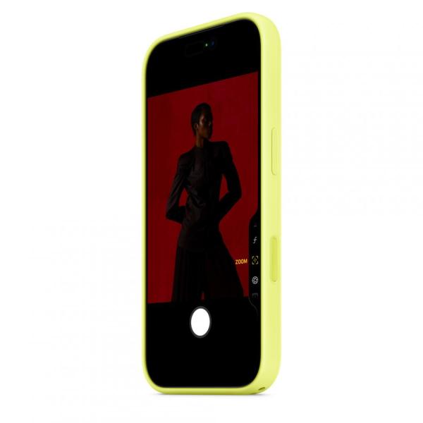Iphone 17 pro silicone case with magsafe – neon yellow