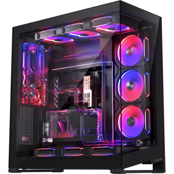 Carcasa phanteks nv9 mk2 full tower argb negru, tempered glass, sloturi expansiune 8, drive bays: 3x3.5" 6x2.5", ventilatoare suportate: 12, format placa de baza suportat: mini-itx, micro-atx, atx, e-atx, lungime maxima placa video: 490mm, inaltime maxima