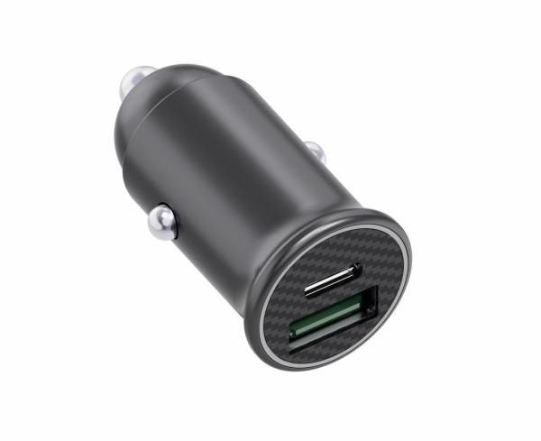 Incarcator auto cu usb-a si usb-c, dc12v in, (pd3.0), 5v-9v-12v/2,5a; (pps) 3,3-11v/3a (30w) (2)dc24v in, (pd3.0), 5v-9v-12v-15v-20v/3a, (pps) 3,3-21v/3a (60w) ieșire usb-a (qc3.0): dc 5v/3a, 9v/2a, 12v/1,5a (18w),  funcționare simultană a ambelor porturi
