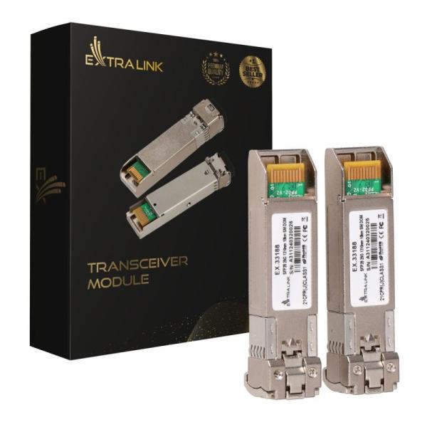 Extralink sfp28 25g 2-pack  sfp28 module  25gbps lc/upc duplex 1310nm 10km single mode dom