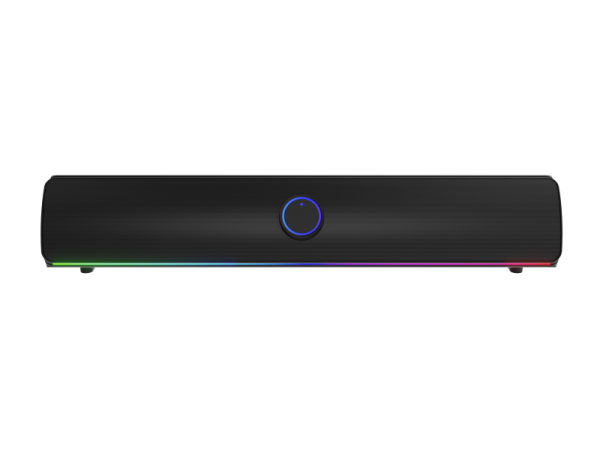 Soundbar genesis helium 312bt 2.0, putere 10w, lungime cablu 150cm, frecventa raspuns 100 - 20000 hz, iluminare multicolor, interfata usb-a, negru
