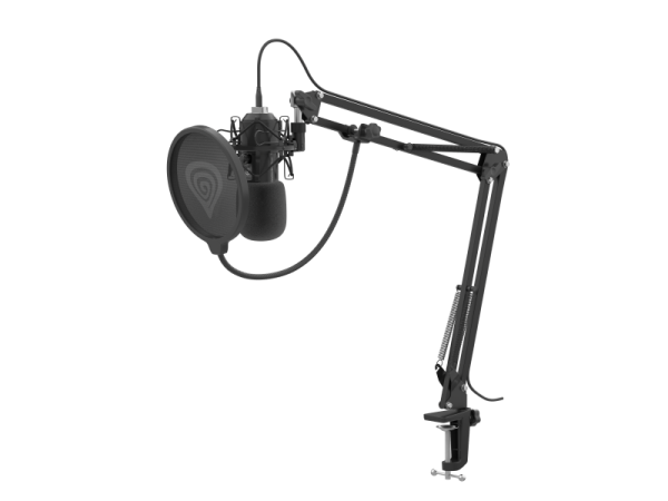 Microfon genesis radium 400 g2 studio, tip condenser, model cardioid, suport fix, conectivitate usb-c, usb-a, raspuns in frecventa 20 - 20000 hz, sensibilitate -29 db, lungime cablu 250 cm, negru