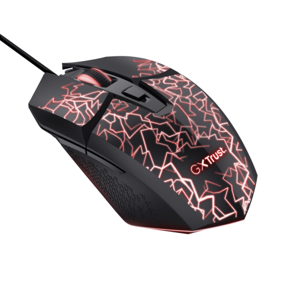 Mouse cu fir trust gxt 113 felox, rezolutie maxima 6400 dpi, iluminare, negru