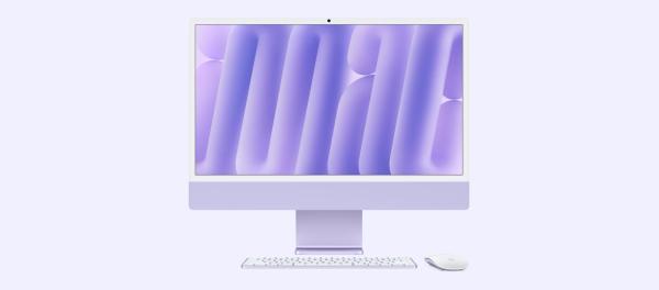 Apple imac 24" retina 4.5k/ apple m4 (cpu 8-core, gpu 8-core, neuralengine 16-core)/24gb/1tb - purple - int kb (2024)