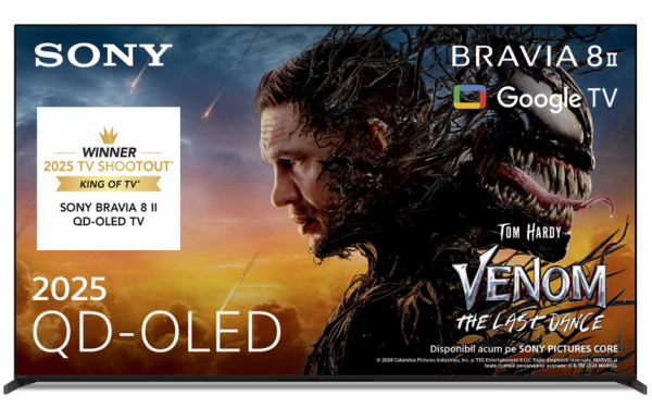 Televizor sony bravia 8m2 oled 65xr8m2, 164 cm, smart google tv, 4k ultra hd, 100 hz, clasa f