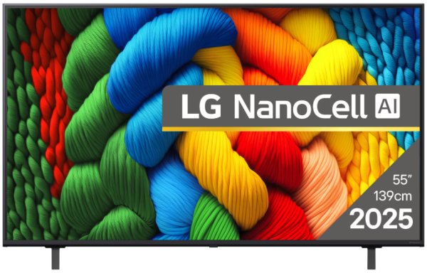 Televizor lg nanocell 55nano80a3b, 139 cm, smart, 4k ultra hd, clasa g (model 2025)