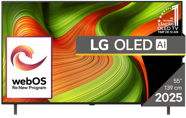 Televizor oled smart lg 55b53la, 4k, hdr, 139cm