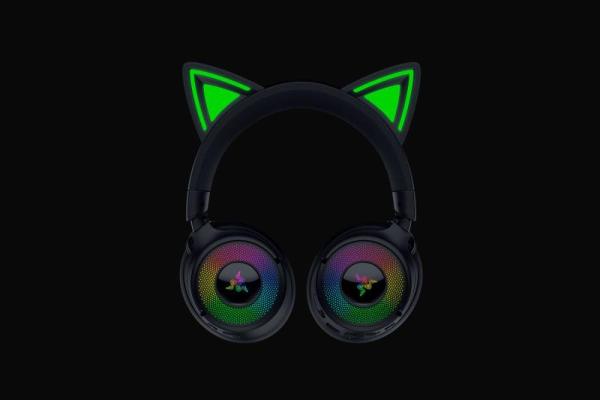 Casti wireless razer kraken kitty v3 pro, thx spatial audio, iluminare rgb, frecventa raspuns 20 hz - 28 khz,  microfon detasabil unidirectional, negru