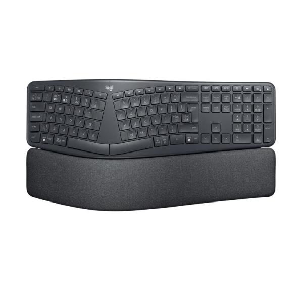 Logitech 920-010108. keyboard form factor: full-size (100%). keyboard style: curved. connectivity technology: wireless, device interface: rf wireless + bluetooth, keyboard key switch: semi-mechanical key switch, keyboard layout: qwerty. wrist rest. recomm