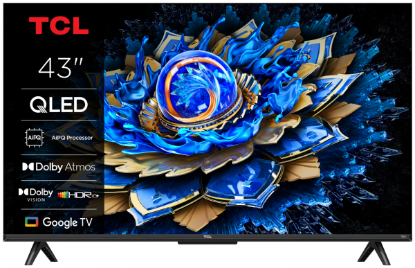 Televizor tcl qled 43t69c, 108 cm, smart google tv, 4k ultra hd, (model 2025)