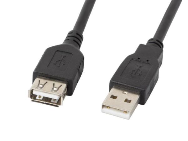 Cablu usb-a m/f 2.0 0,7 m negru