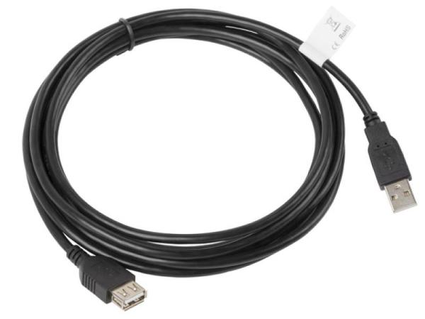 Cablu usb-a m/f 2.0 3 m negru