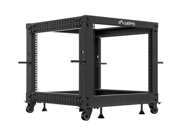 Rack deschis 19" 9u, 600x600–1100 reglabil, negru