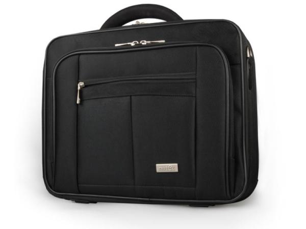 Geanta laptop natec boxer, compatibilitate dimensiune laptop 17.3", 3 compartimente, material nylon 1680d, negru