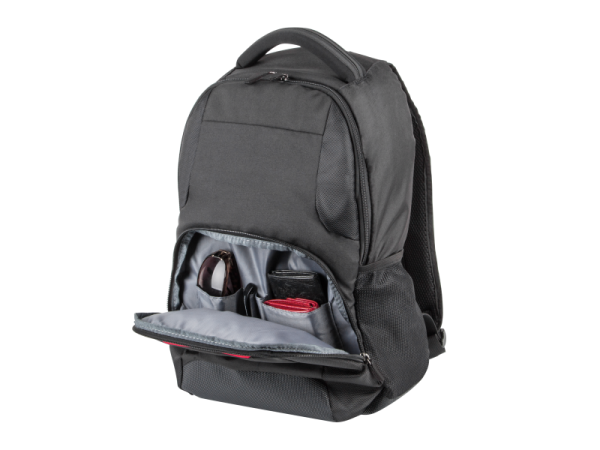 Rucsac laptop natec eland, compatibilitate dimensiune laptop 15.6", 3 compartimente, capacitate 22l, material polyester 300d, negru