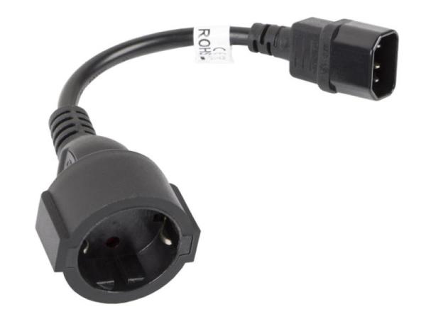 Cablu adaptor iec 320 c14  schuko(f) pentru ups 20 cm negru