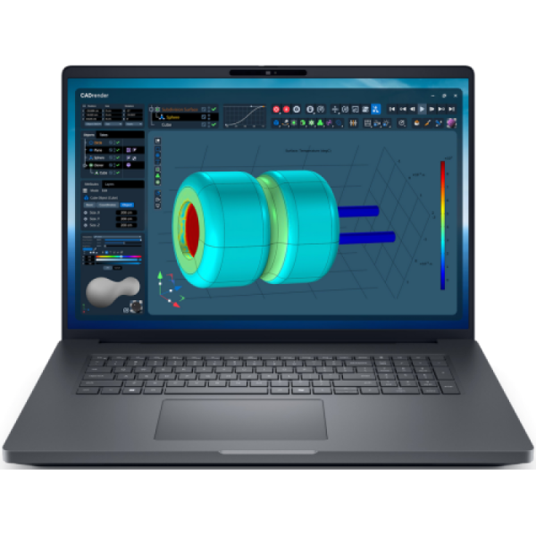 Dell pro max 18 plus mb18250, 18" qhd+ lcd 2560x1600 with 500 nits, dci- p3 100%, non-touch, wlan, ir camera, microphone, palmrest with finger print reader + smart card + nfc + control vault 3+, 8mp ir with usb synapctics camera, hdr with upd ready, tnr5,