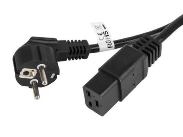 Cablu alimentare cee 7/7  iec 320 c19 1,8 m 16a vde negru