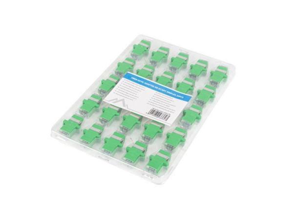 Adaptor fibră optică sm sc/apc simplex, capace transparente, 25 buc.