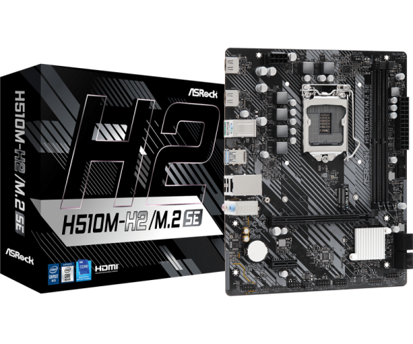 Asrock h510m-h2/m.2 se. processor manufacturer: intel, processor socket: lga 1200 (socket h5), compatible processor series: intel® core™ i3, intel® core™ i5, intel® core™ i7, intel® core™ i9. supported memory types: ddr4-sdram, maximum internal memory: 64