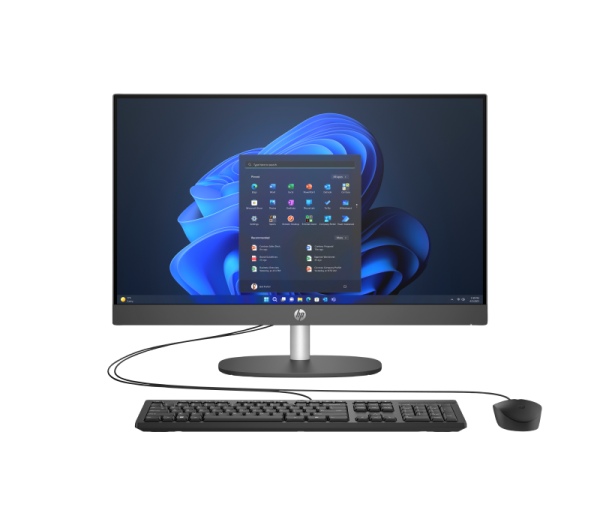 All-in-one hp proone 240 g10  23.8 inch non-touch ips fhd (1920x1080) anti-glare led uwva 250 nits, intel core i3-n300 octa core (up to 3.8ghz, 6mb), video integrat intel iris xe graphics, ram 8gb ddr4 3200mhz (1x8gb), ssd 256gb m.2 2280 pcle nvme, no odd