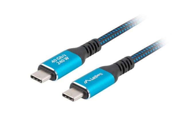 Cablu usb-c m/m 4.0 2 m 240w 8k 60hz negru-albastru