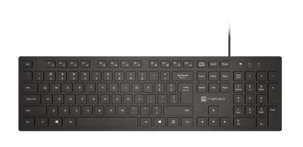 Tastatura natec herring slim, membrana, lungime cablu 150cm, 105 taste, layout ansi-iso, negru