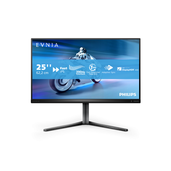 Monitor philips 24.5" 25m2n5200u/00, diagonal (inch): 24.5, diagonal (cm): 62, aspect ratio: 16:9, panel: fast ips, resolution: 1920x1080, refresh rate: 240hz/390hz, response time gtg: 1ms, response time mprt: 0.3ms, brightness (max): 400 cd/m², contrast 
