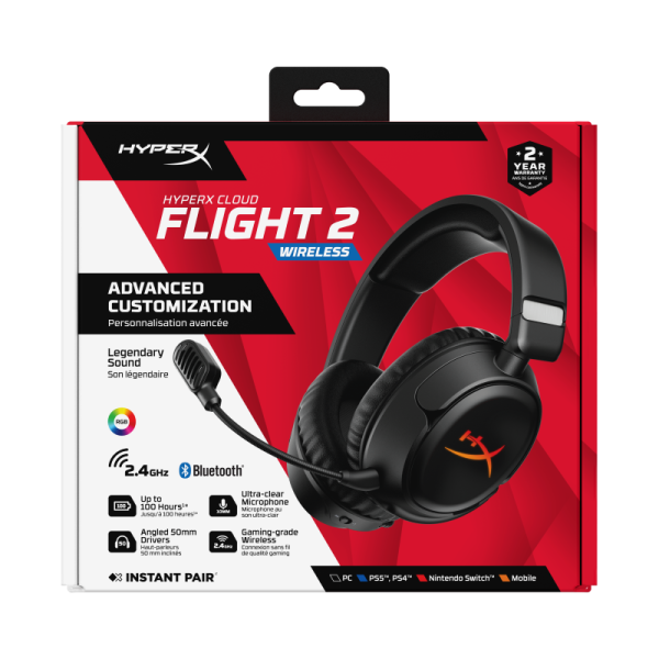 Hyperx cloud flight 2 wl bk gam hs