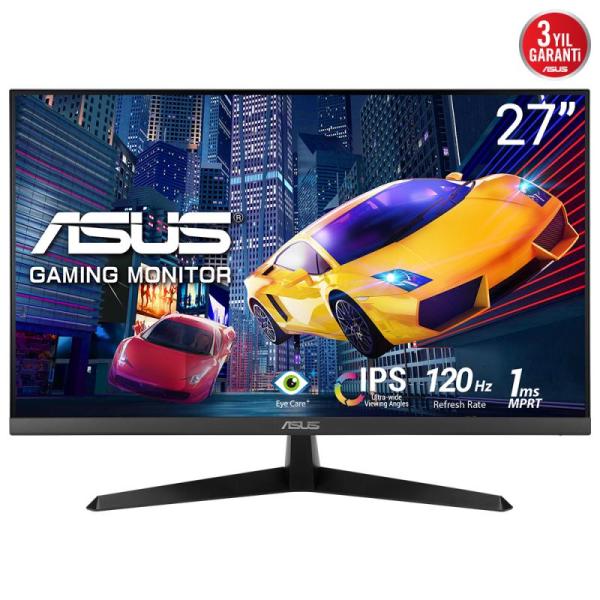 Monitor asus 27" vy279hgr, diagonal (inch): 27, diagonal (cm): 68, aspect ratio: 16:9, panel: ips, resolution: 1920x1080, refresh rate: 120hz, response time mprt: 1ms, brightness (max): 250 cd/m², contrast (static) : 1500:1, viewing angle: 178/178, colour