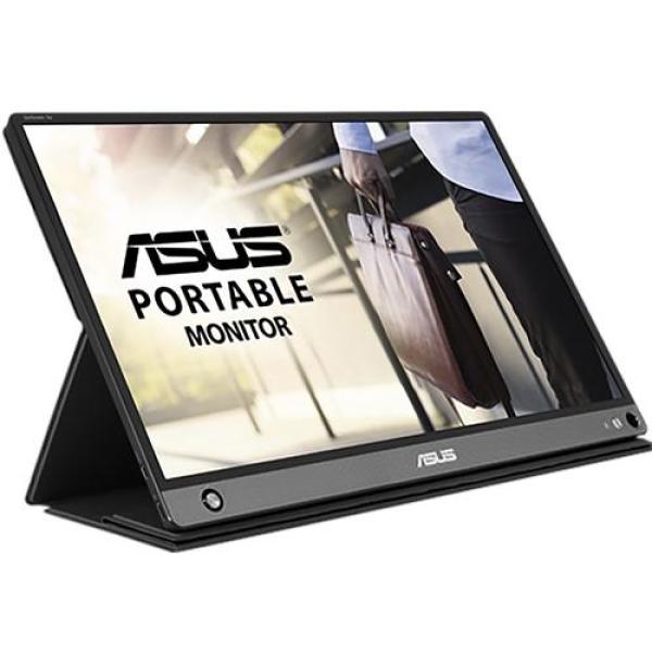 Monitor 15.6" asus mb16ahp, zenscreen go, portable monitor, ips, 16:9 ,fhd 1920*1080, non-glare, 5 ms, 178/178, 250 cd/m2, 700:1, flicker free,low bluelight, boxe 2*1w, usb type-c, micro hdmi, cabluri usb/ hdmiincluse, zenscreen pen, culoare argintiu+ neg
