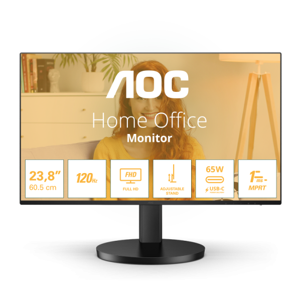 Monitor aoc 23.8" 24b3cf2, diagonal (inch): 23.8, diagonal (cm): 60, aspect ratio: 16:9, panel: ips, resolution: 1920x1080, refresh rate: 120hz, response time gtg: 4ms, response time mprt: 1ms, brightness (max): 300 cd/m², contrast (static) : 1500:1, cont